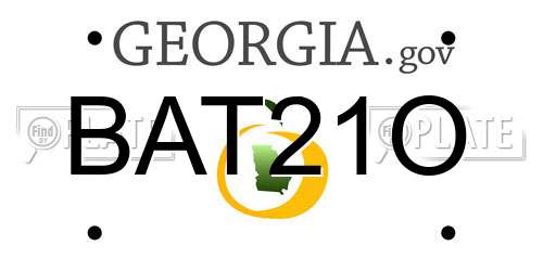 BAT21O Georgia License Plate