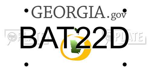 BAT22D Georgia License Plate
