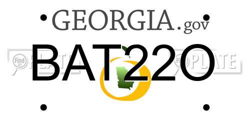 BAT22O Georgia License Plate