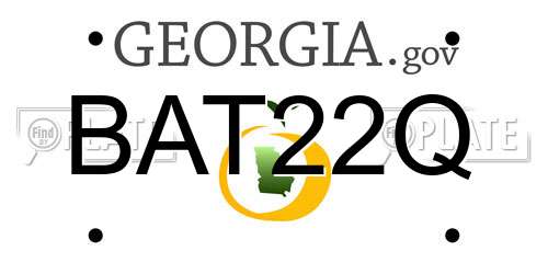 BAT22Q Georgia License Plate