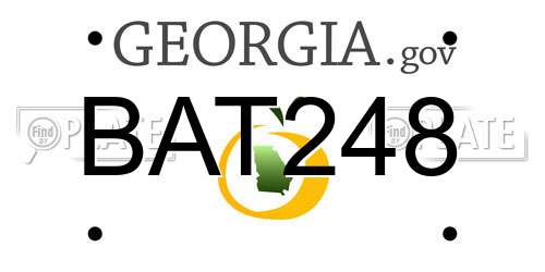 BAT248 Georgia License Plate