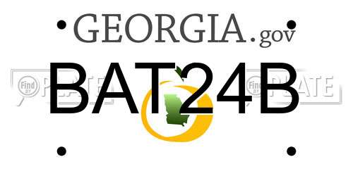 BAT24B Georgia License Plate