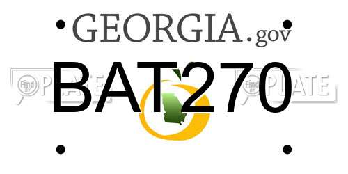 BAT270 Georgia License Plate