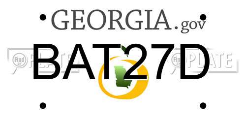 BAT27D Georgia License Plate