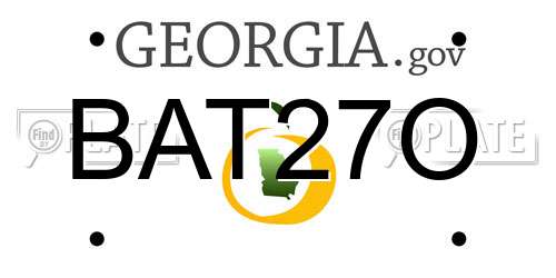 BAT27O Georgia License Plate