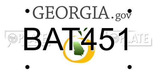 BAT451 Georgia License Plate