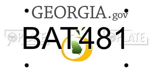 BAT481 Georgia License Plate
