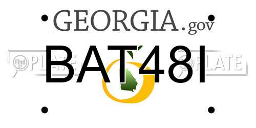 BAT48I Georgia License Plate