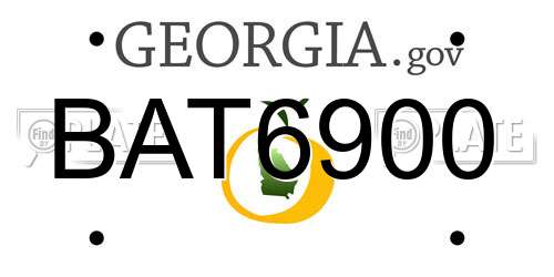 BAT6900 Georgia License Plate