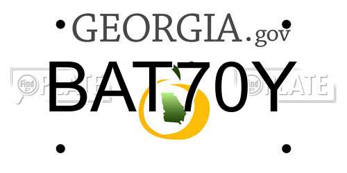 BAT70Y Georgia License Plate