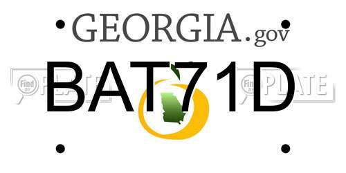 BAT71D Georgia License Plate
