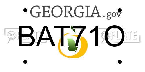 BAT71O Georgia License Plate