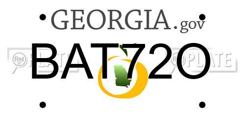 BAT72O Georgia License Plate