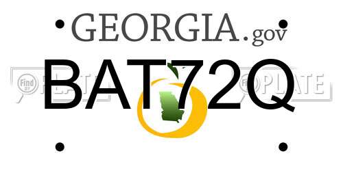 BAT72Q Georgia License Plate