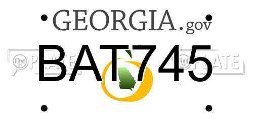BAT745 Georgia License Plate