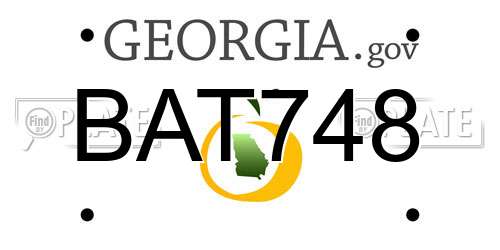 BAT748 Georgia License Plate