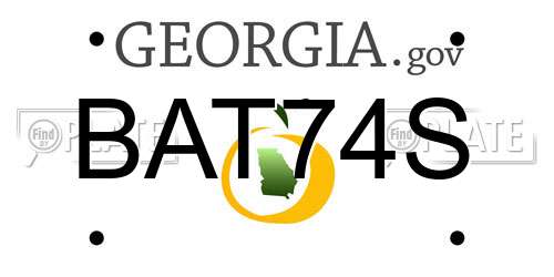 BAT74S Georgia License Plate
