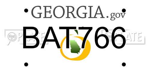 BAT766 Georgia License Plate