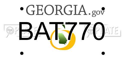 BAT770 Georgia License Plate