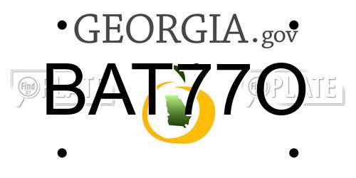BAT77O Georgia License Plate
