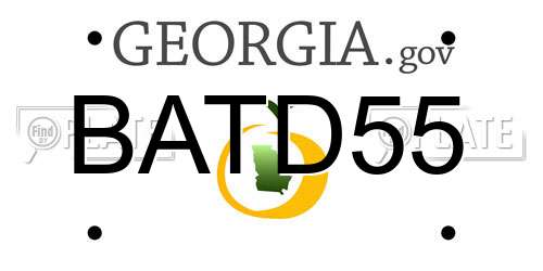 BATD55 Georgia License Plate