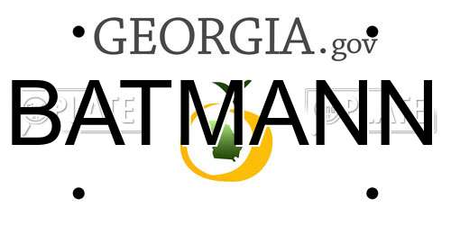 BATMANN Georgia License Plate
