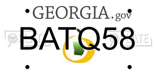 BATQ58 Georgia License Plate