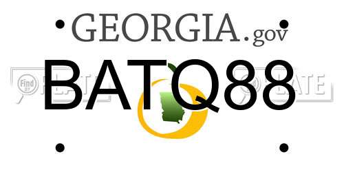BATQ88 Georgia License Plate