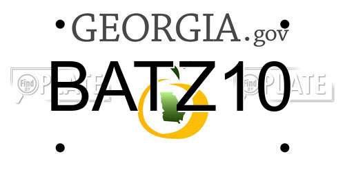 BATZ10 Georgia License Plate