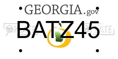 BATZ45 Georgia License Plate