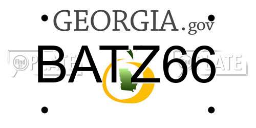 BATZ66 Georgia License Plate