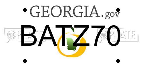 BATZ70 Georgia License Plate