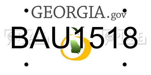 BAU1518 Georgia License Plate