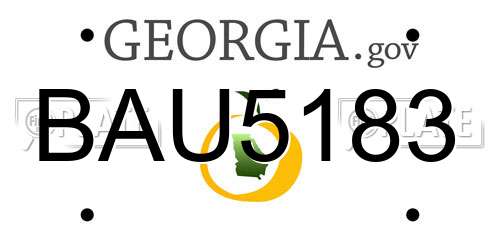 BAU5183 Georgia License Plate