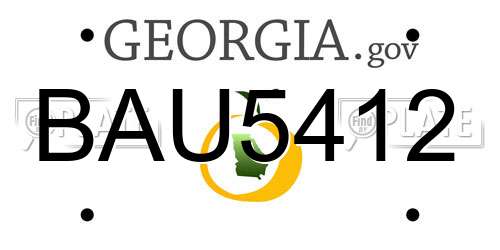 BAU5412 Georgia License Plate