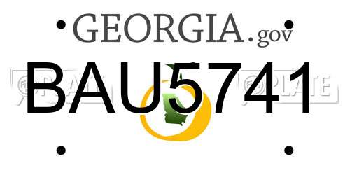 BAU5741 Georgia License Plate