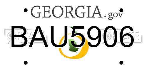 BAU5906 Georgia License Plate