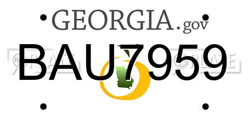 BAU7959 Georgia License Plate