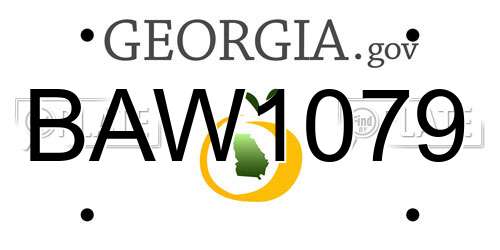BAW1079 Georgia License Plate
