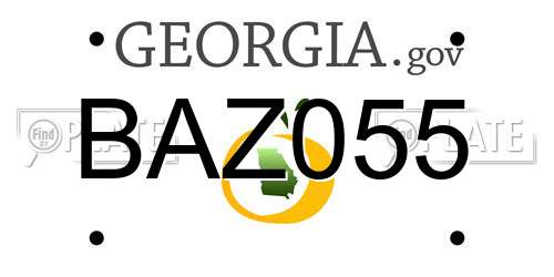 BAZ055 Georgia License Plate