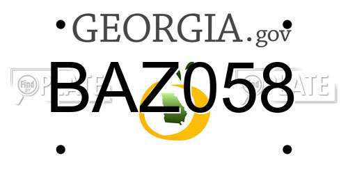 BAZ058 Georgia License Plate