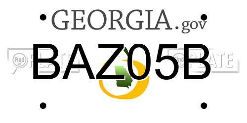 BAZ05B Georgia License Plate