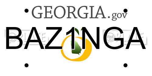BAZ1NGA Georgia License Plate