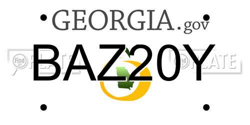 BAZ20Y Georgia License Plate