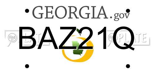 BAZ21Q Georgia License Plate