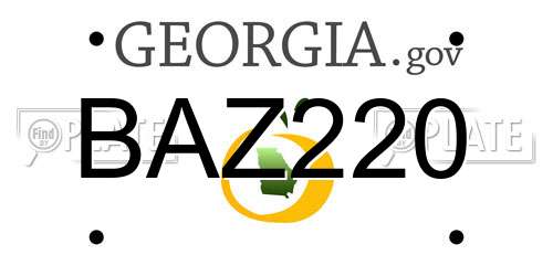 BAZ220 Georgia License Plate