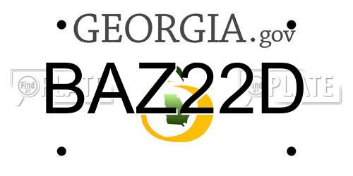 BAZ22D Georgia License Plate
