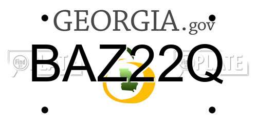 BAZ22Q Georgia License Plate