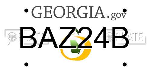 BAZ24B Georgia License Plate