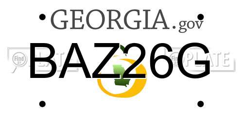 BAZ26G Georgia License Plate